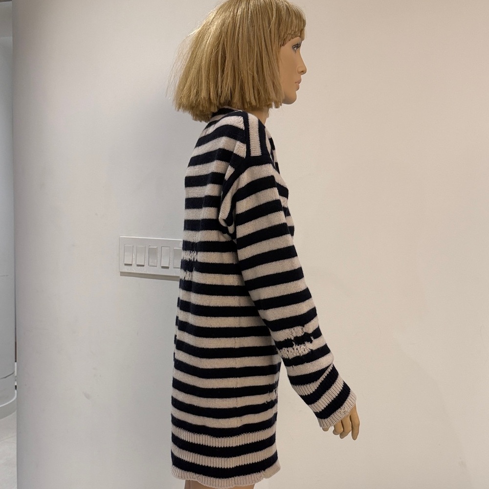 Dior Striped Sweater Dress - blue & white sz 4 50% wool and 50% cashmere - Picture 6 of 9